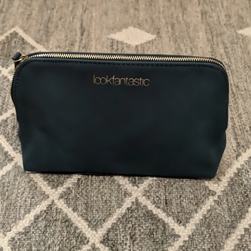 NWT Dark Blue Vegan Suede/Textured Makeup Case